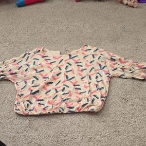 Stem Pink and Blue Brushstroke Top